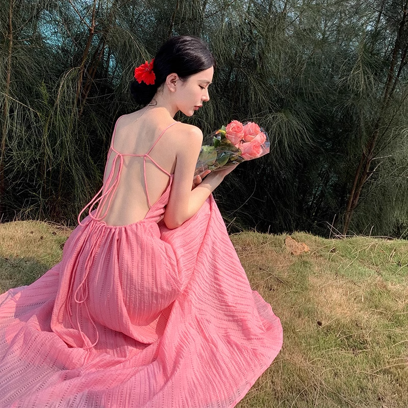 New Elegant Women Sexy Backless Beach Spaghetti Strap Dress AP0258