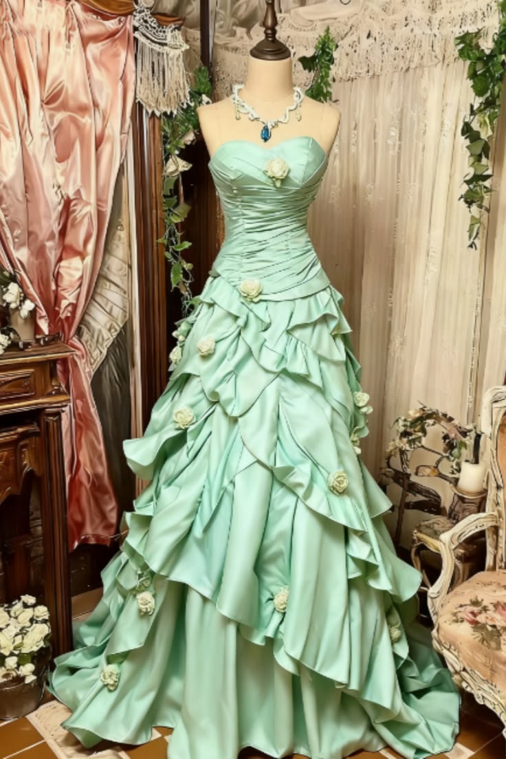 Luxurious Purple To Blue Ombre Strapless Ruched Bodice Beaded Accents 3D Floral Layered Ruffled Mermaid Long Prom Dress AD1121