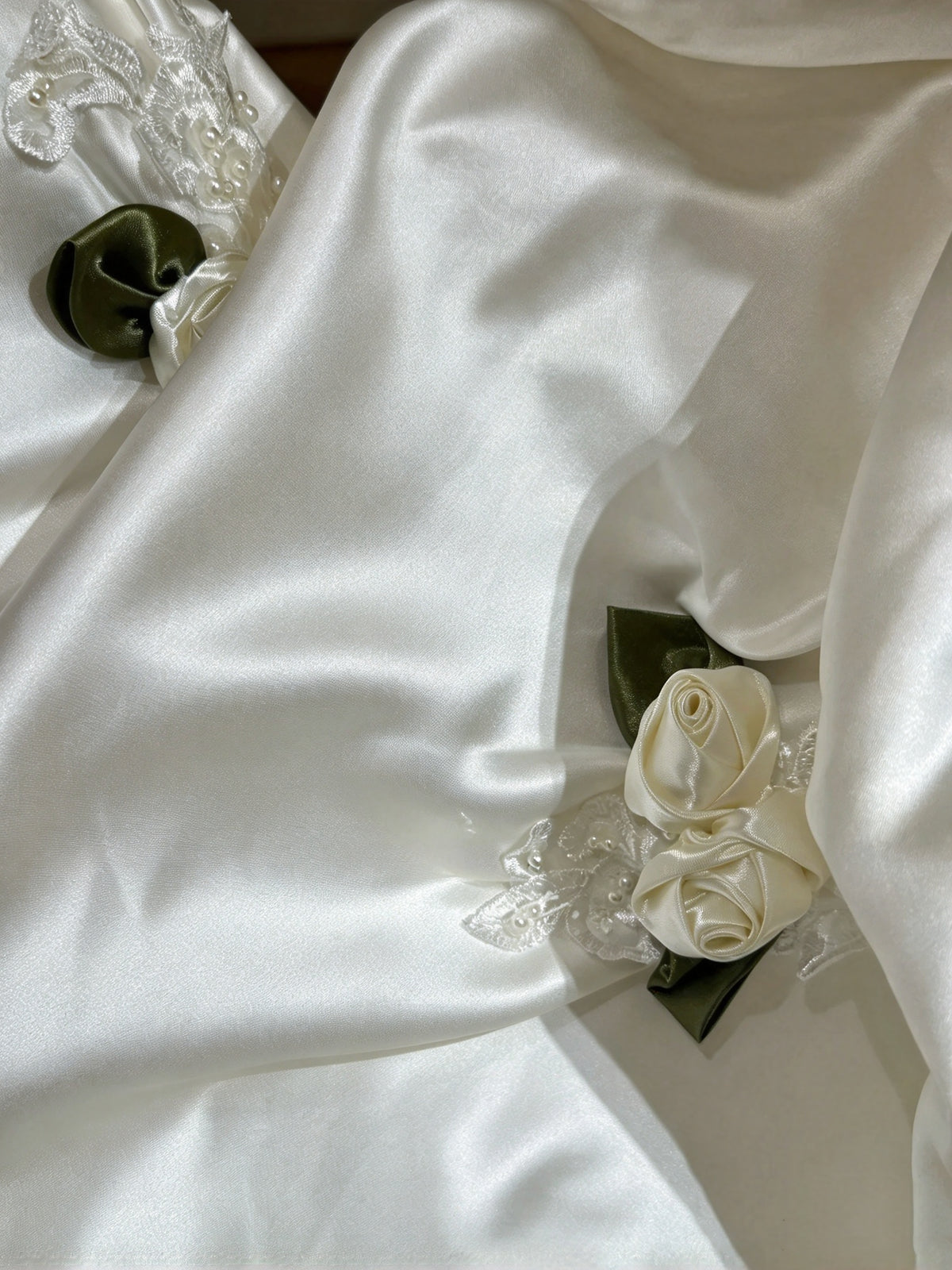 Elegant Ivory Strapless 3D Rose Beaded Ruffled Ball Gown Long Prom Dress Wedding Dress AD1486