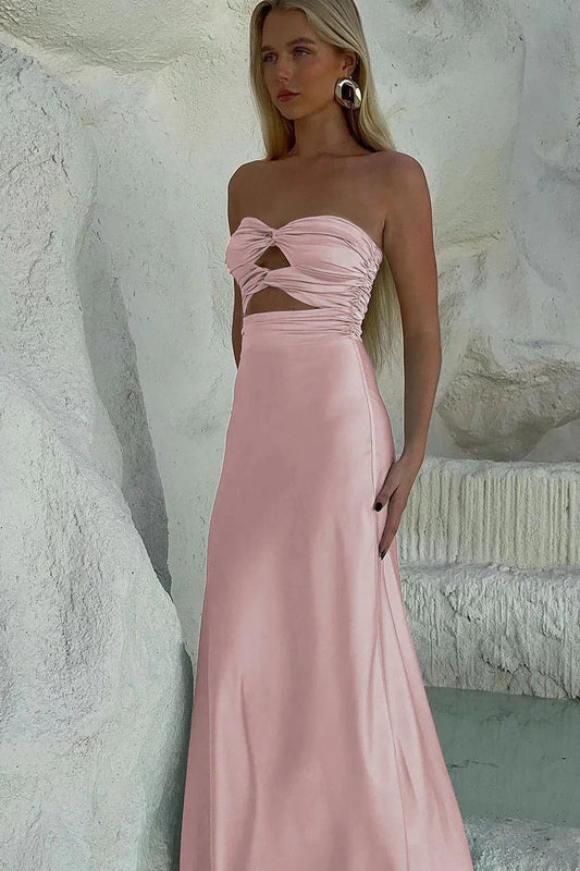 Stylish Sheath Sweetheart Blue Long Party Dress With Keyhole AD775