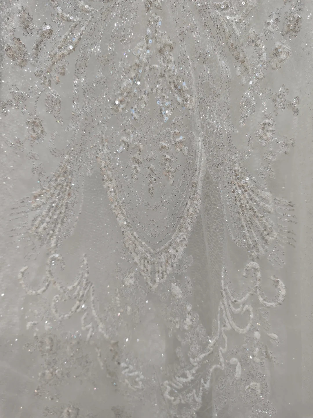 Dreamy White Off Shoulder 3D Floral Lace Beaded A-line Long Wedding Dress AE198
