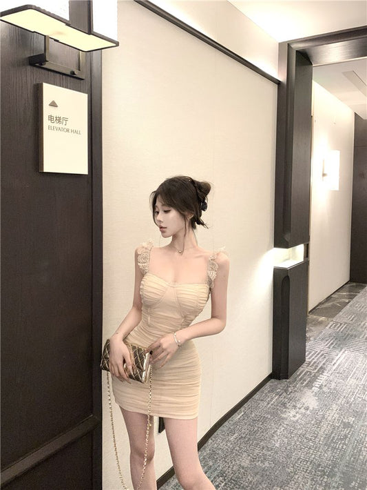 Hot Sales New Skirt Ruffled Spaghetti Strap Dress Feast Bodycon Short Dress AP0340