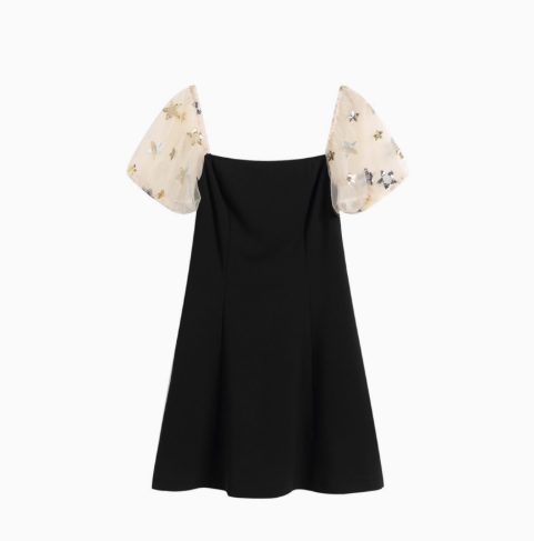 Charming Summer Cute Skirt Elegant Tulle Short Sleeve Dress Feast Short Dress AP0367