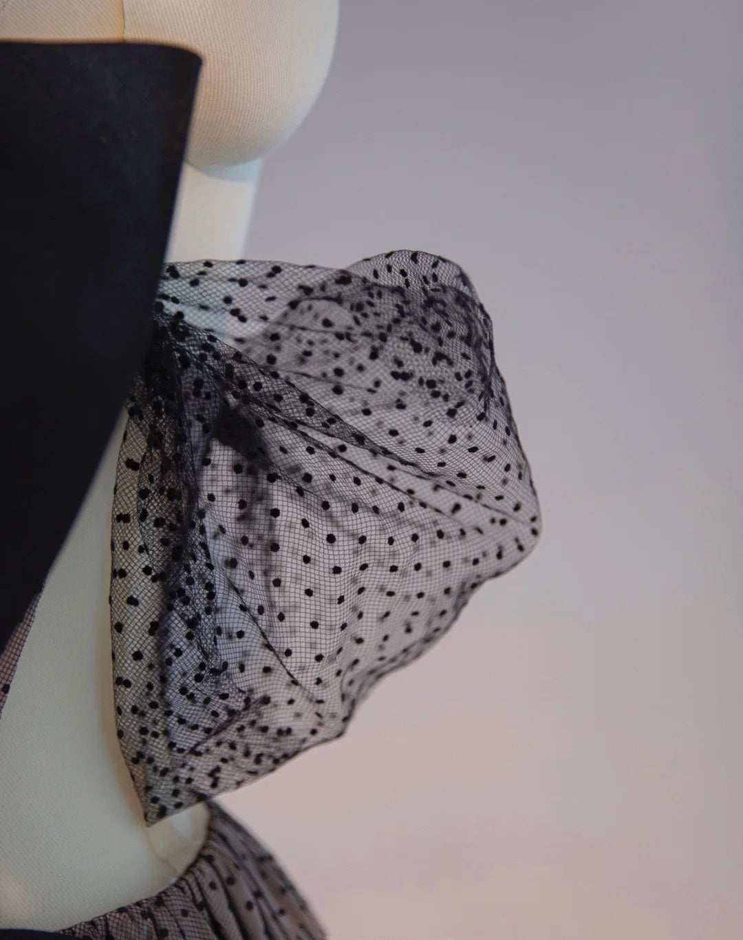 Cute Mesh Splicing Off-Shoulder A-line Maxi Dress Vogue Polka Dots Accent Bog Bow Design Prom Dress AP2177