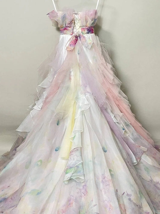 Charming A-Line Strapless Long Evening Gowns Applique Beading Crystals Prom Dress AP2417