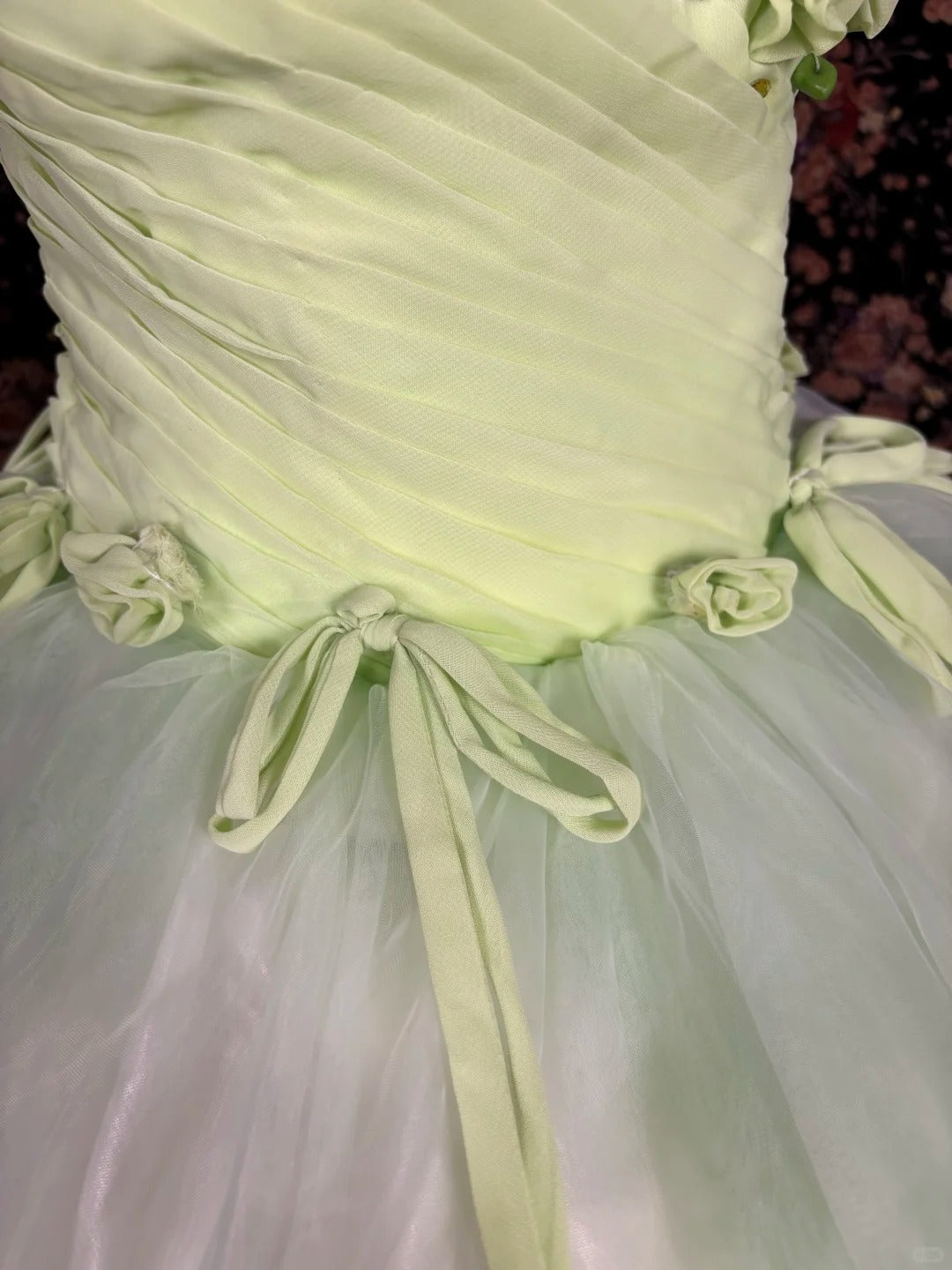 Novelty One-Shoulder A-Line Evening Gowns Sequins Bow Handmade Flowers Rhinestone Prom Dress AP2449