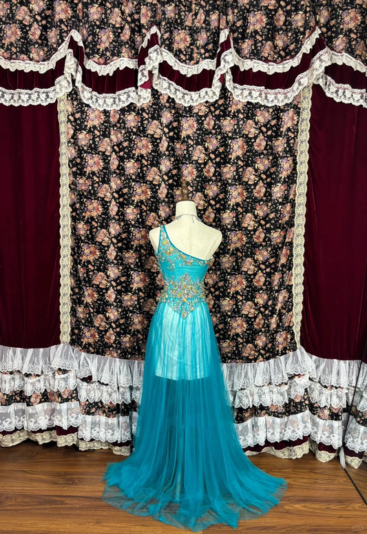 Vintage One Shoulder Sheath Formal Dresses Beading Sequins Rhinestone Tulle Prom Dress AP2490