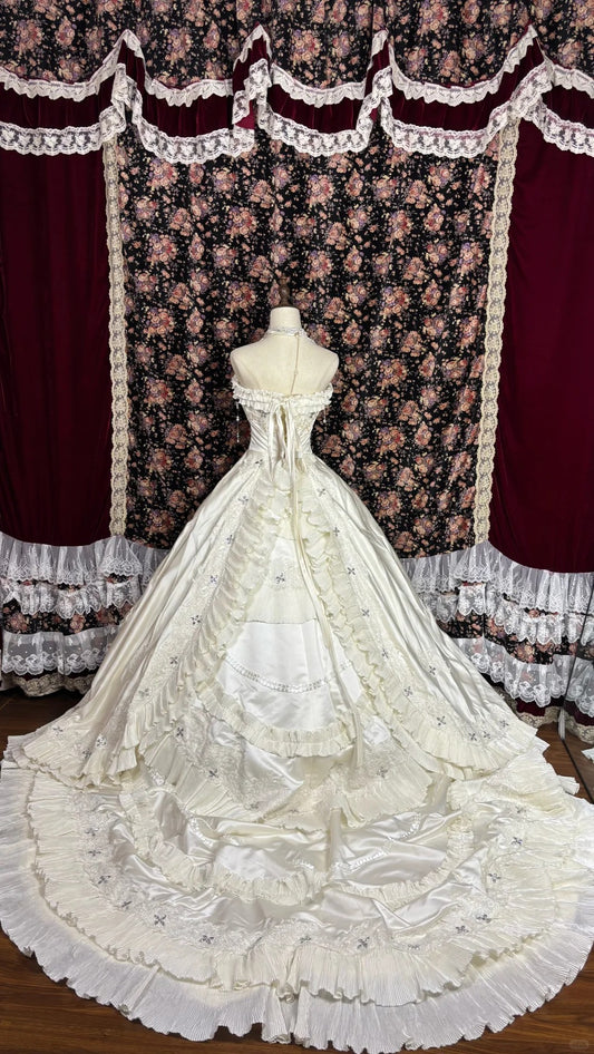 Dreamy Strapless A-Line Tiered Evening Dresses Sequins Beaded Crystals Prom Dress AP2542