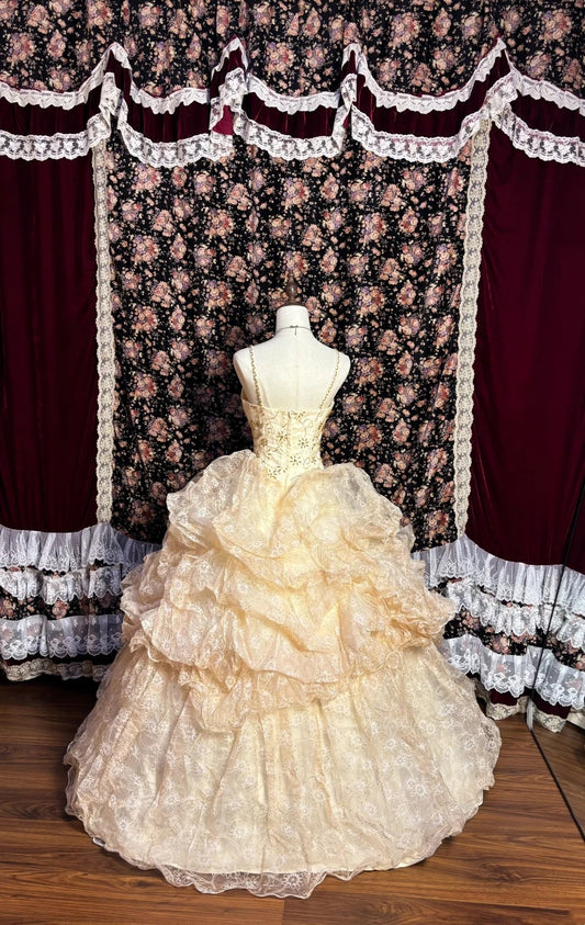 French Style Spaghetti Strap Prom Dress A-Line Sequins Beaded Formal Dresses AP2586