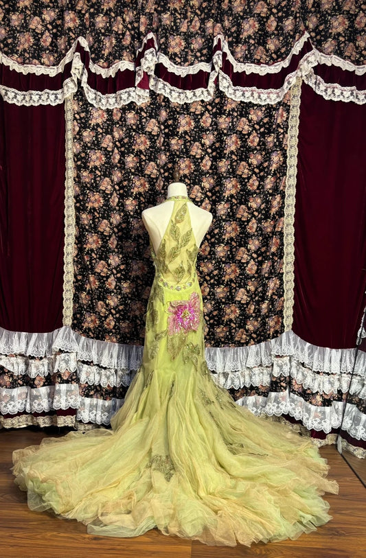 Luxurious Mermaid Halter Neck Formal Dresses Beading Sequins Appliques Prom Dress AP2593