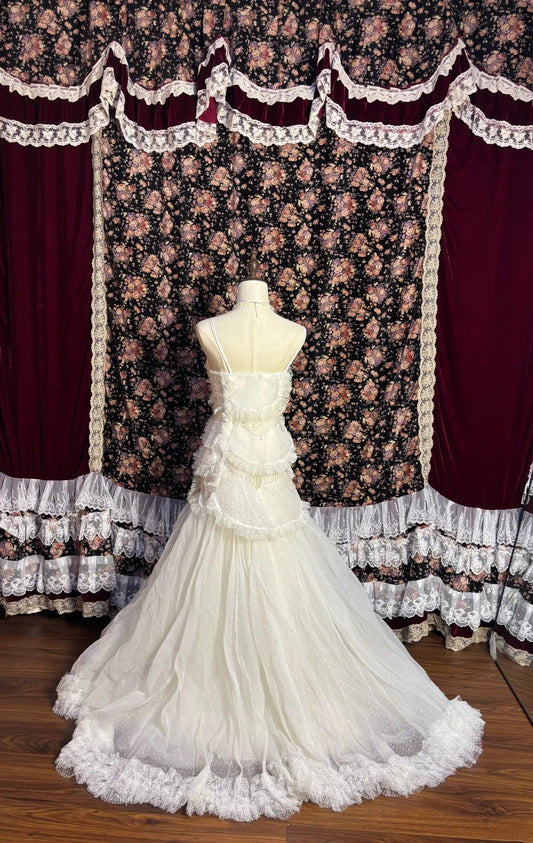 Classical Spaghetti Strap Prom Dress A-Line Sequins Beading Handmade Flowers Bow Tassel Formal Dresses AP2597