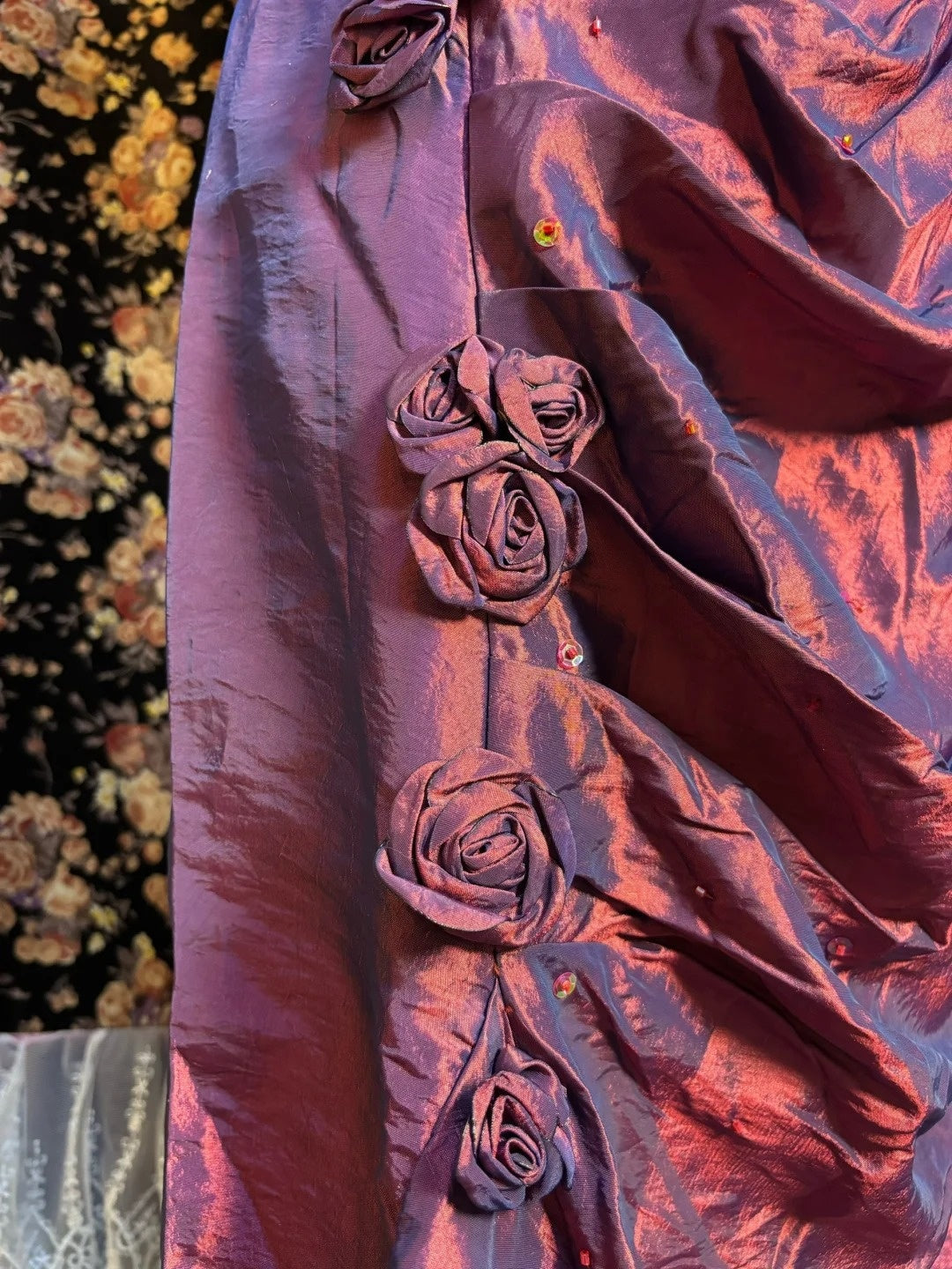 Fantastic Mermaid Spaghetti Strap Prom Dress Sequins Beading Handmade Flowers Formal Dresses AP2598