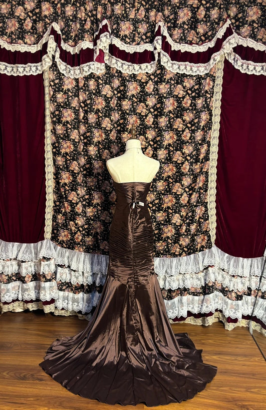 Elegant Strapless Mermaid Formal Dresses Sequins Crystals Rhinestone Pleated Prom Dress AP2628