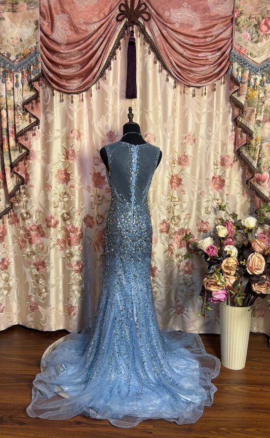 Novelty Sweetheart Neck Sheath Formal Dresses Sequins Crystals Beading Prom Dress AP2644