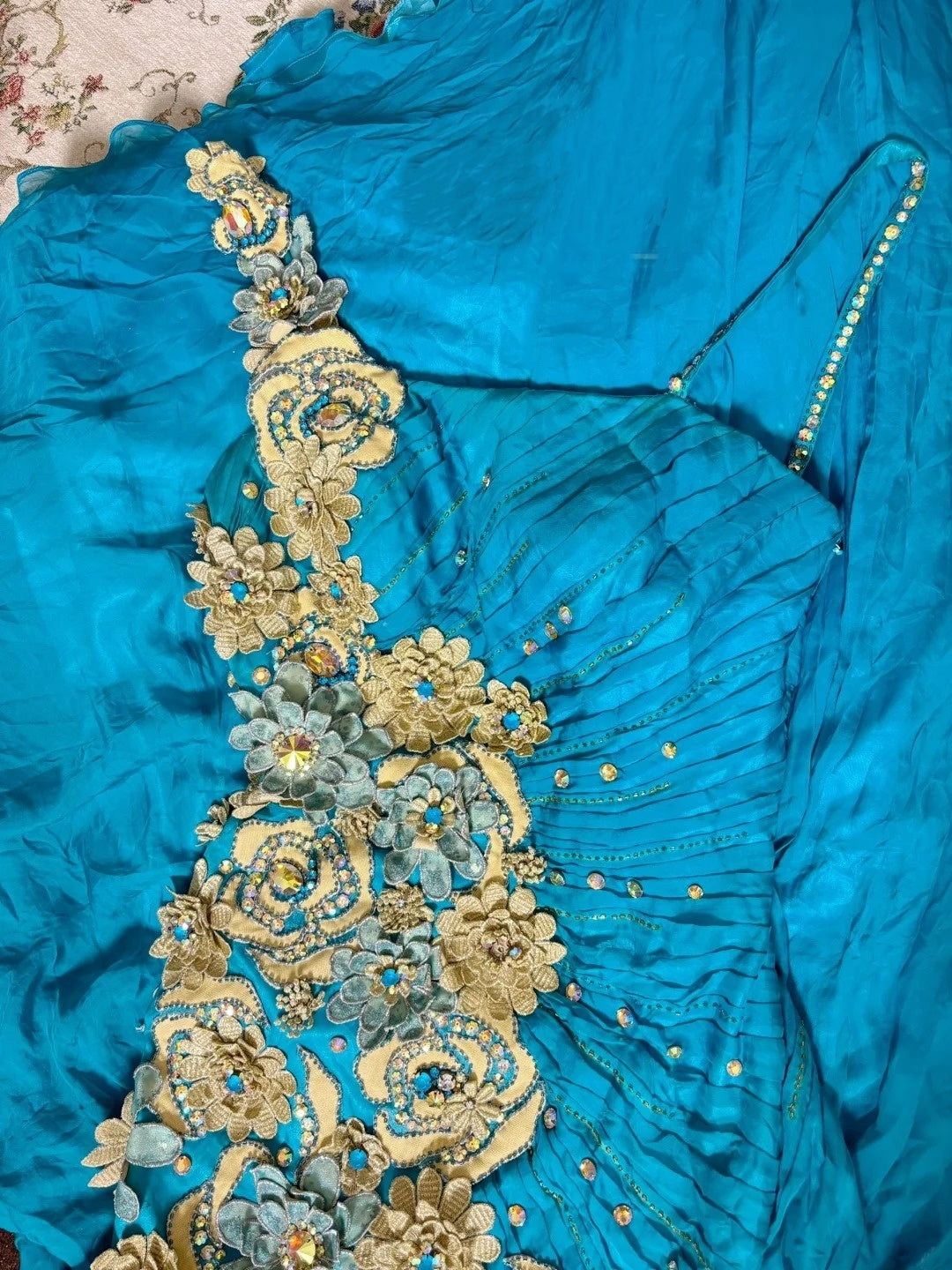 Dreamy Mermaid Spaghetti Strap Prom Dress Crystals Appliques Sequins Beaded Formal Dresses AP2778