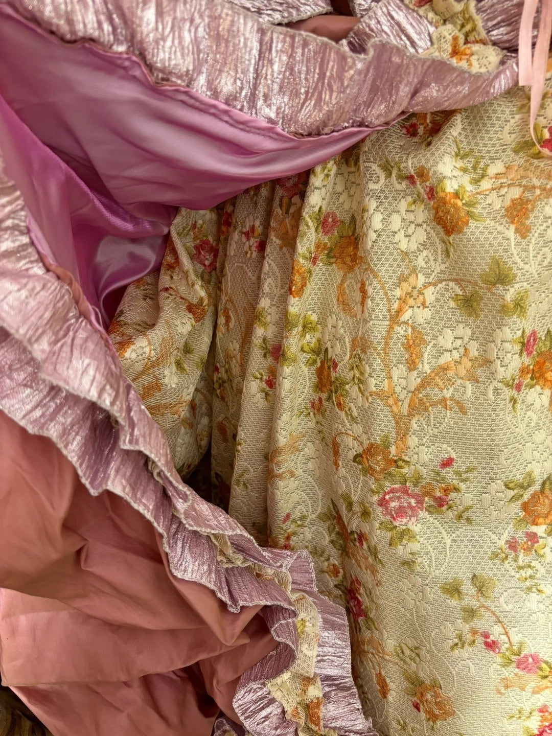 Dramatic Square Neck A-Line Evening Gowns Ruffles Floral Print Long Sleeve Prom Dress AP2787