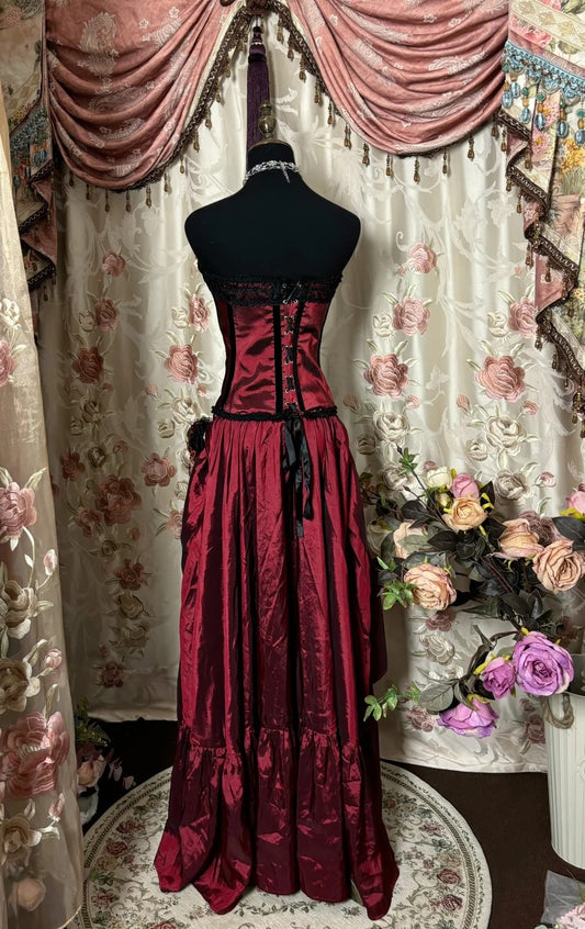 Red Strapless Birthday Dresses Handmade Flowers Sheath Homecoming Dress AP2816