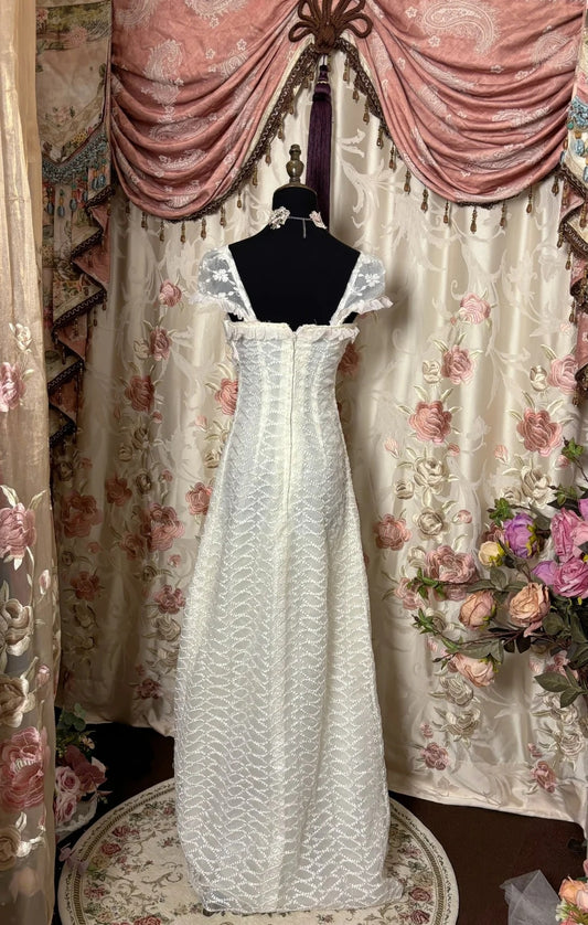 Chic Spaghetti Strap Sheath Prom Dress Lace Appliques Formal Dresses AP2821