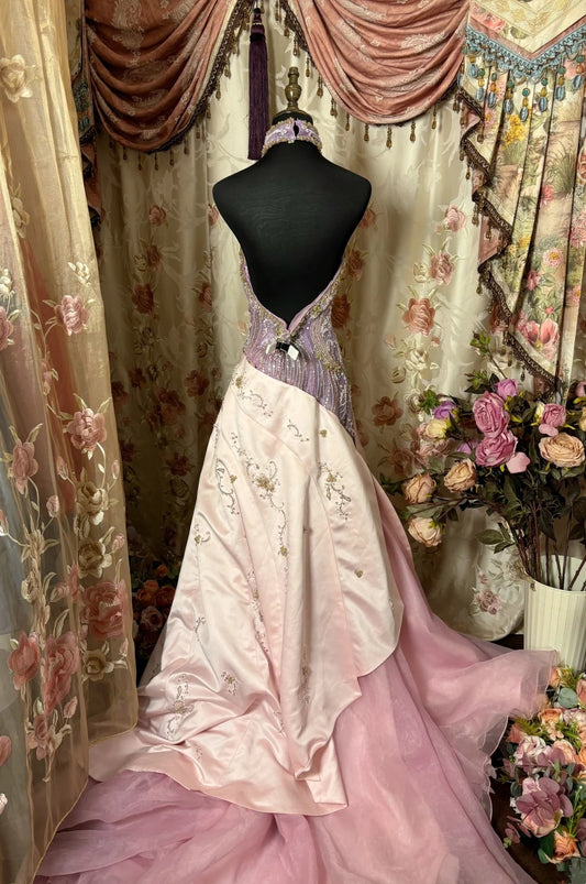 Glittering Halter Neck A-Line Sweet 16th Dress Appliques Sequins Tule Satin Rhinestones Prom Dress AP2866