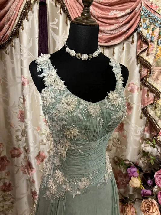 Modern Spaghetti Strap Sheath Prom Dress Beads Crystals Appliques Formal Dresses AP2867