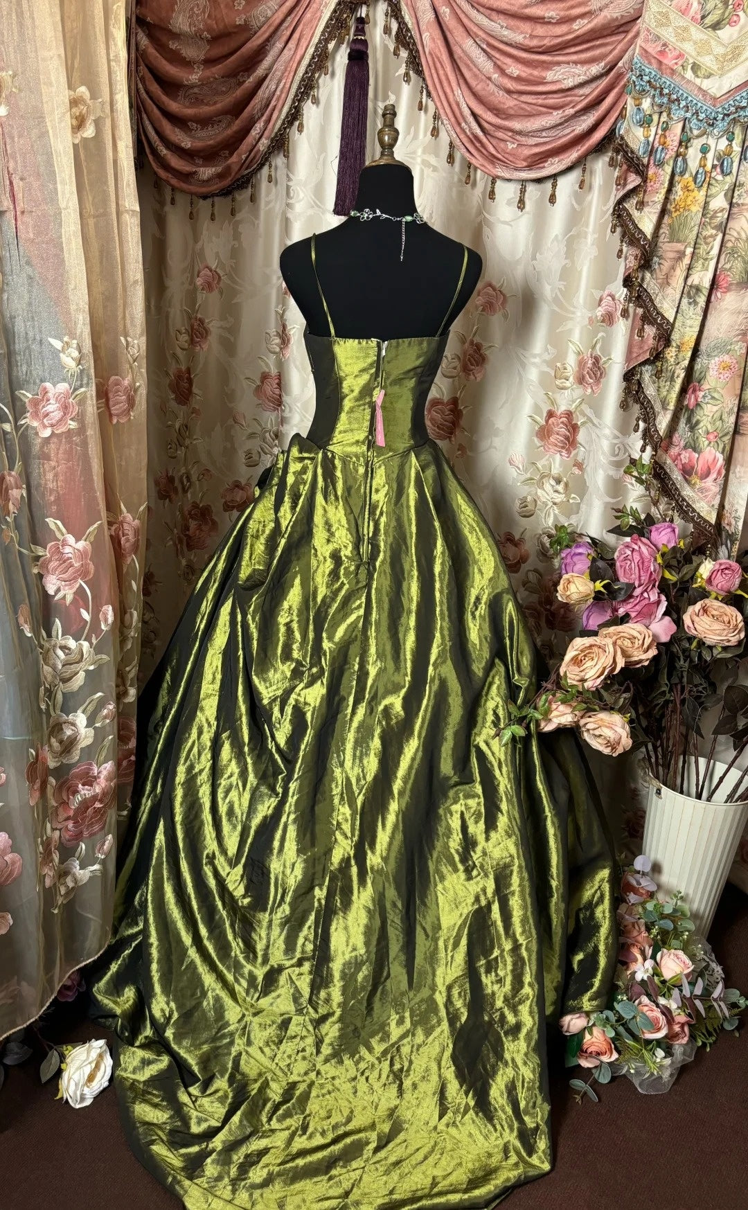 Princess Spaghetti Strap A-Line Prom Dress Sequins Formal Dresses AP2868