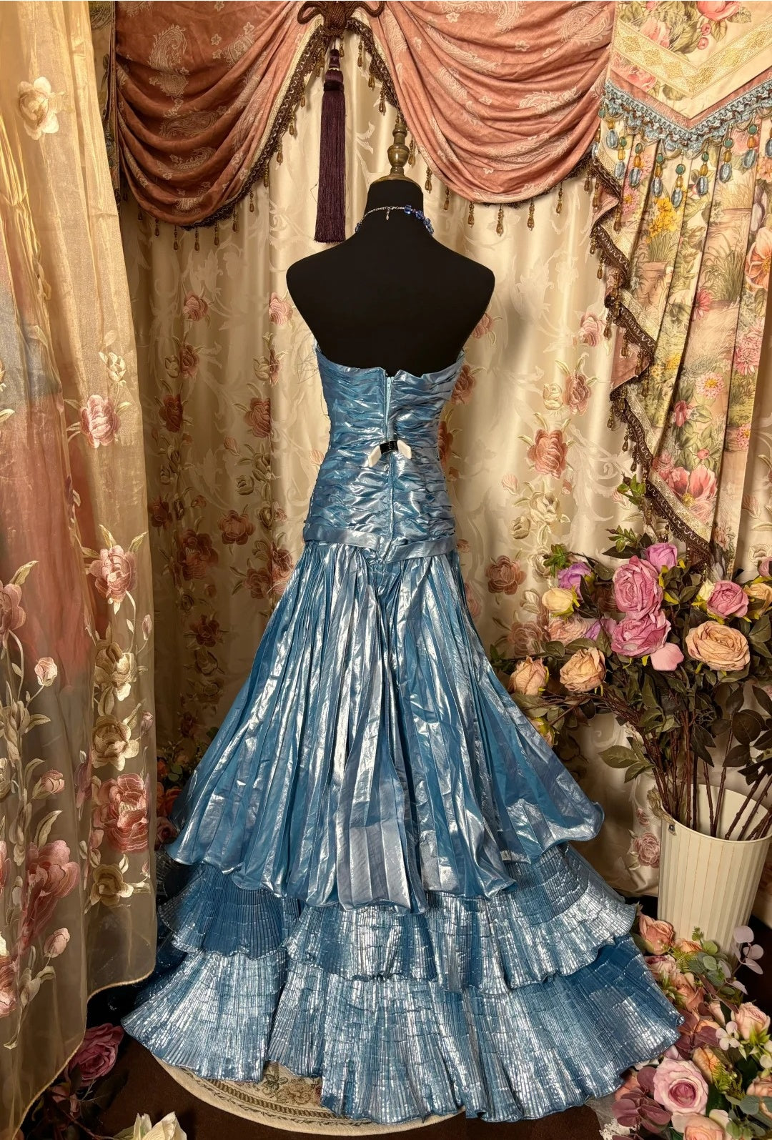 Fabulous Mermaid Strapless Pleated Sweet 16th Dress Sequins Handmade Flowers Feather Prom Dress AP2874