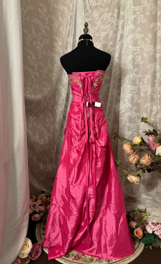 Dopamine Style A-Line Strapless Sweet 16th Gowns Sequins Crystals Beads Prom Dress AP2904