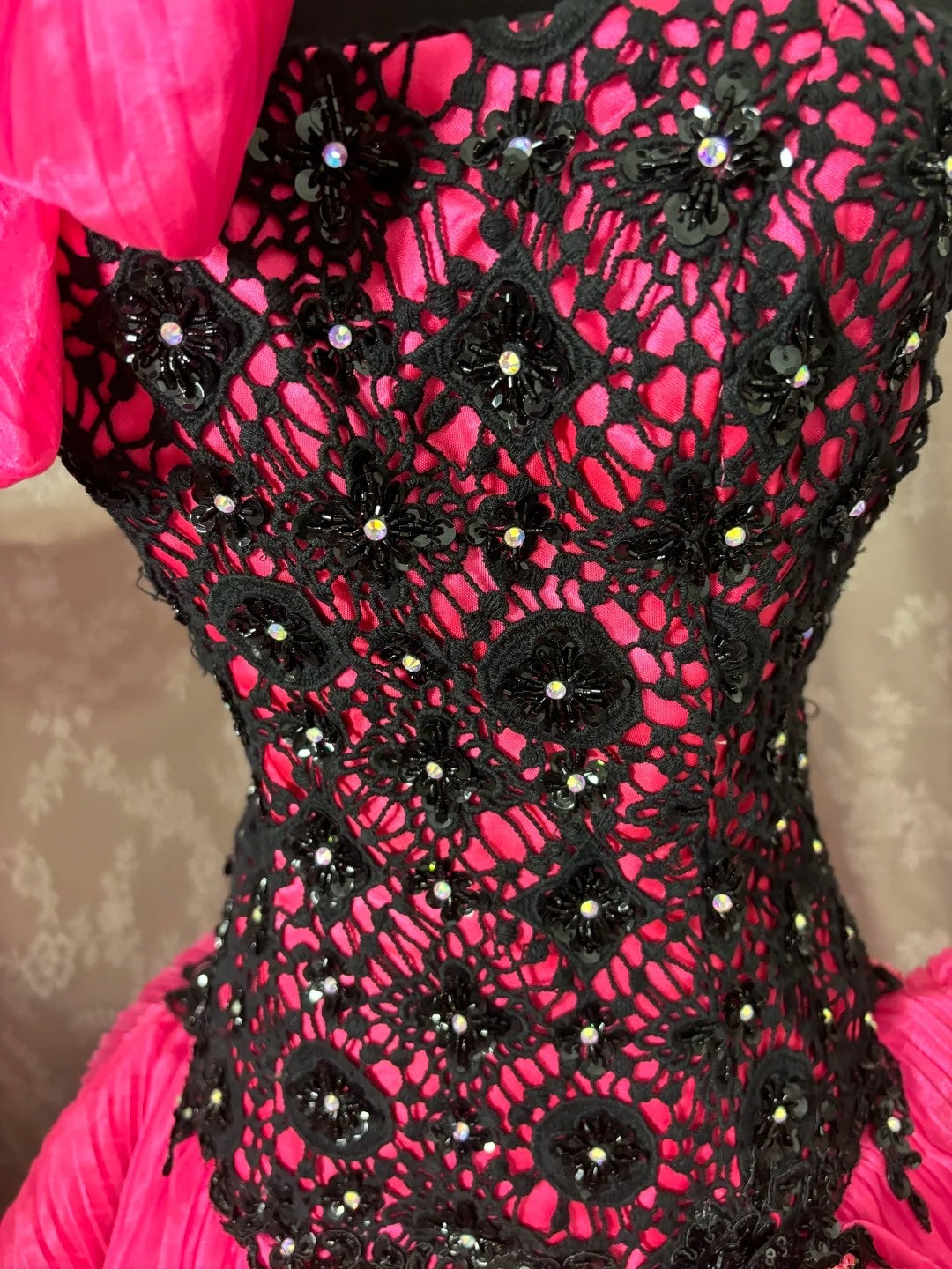 Novelty A-Line Strapless Ball Gowns Beads Sequins Crystals Handmade Flowers Slit Prom Dress AP2949