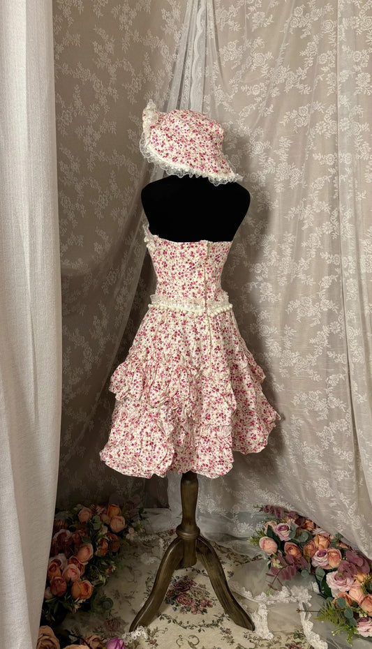 Fashionable Strapless A-Line Birthday Gowns Lace Floral Homecoming Dress AP2951