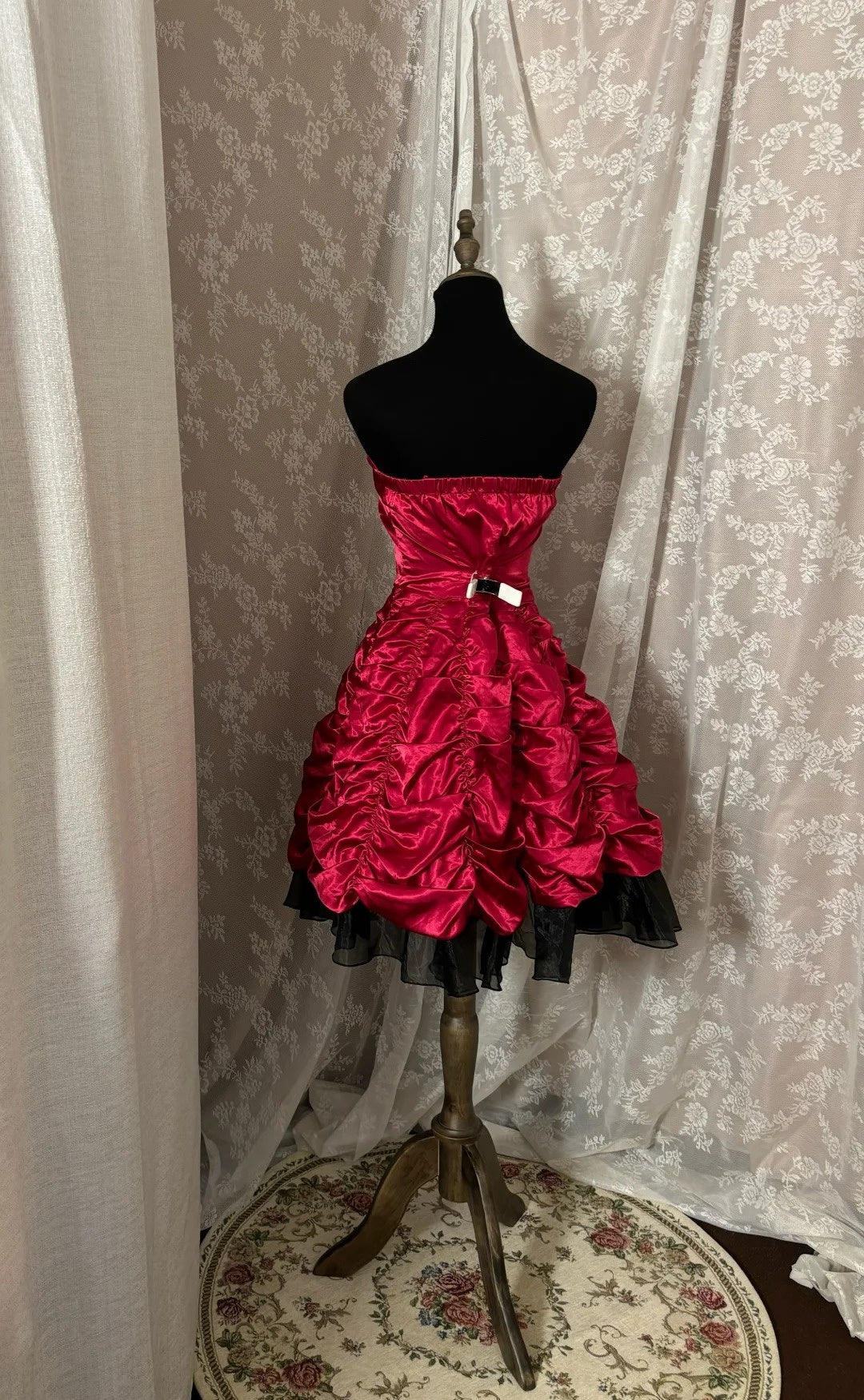 Stylish Strapless A-Line Birthday Gowns Red Ruched Homecoming Dress AP2964