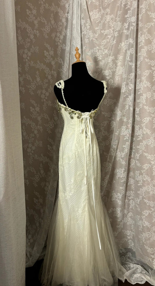 Pretty Spaghetti Straps Mermaid Formal Dresses Sequins Rhinestones Beads Prom Dress AP2972