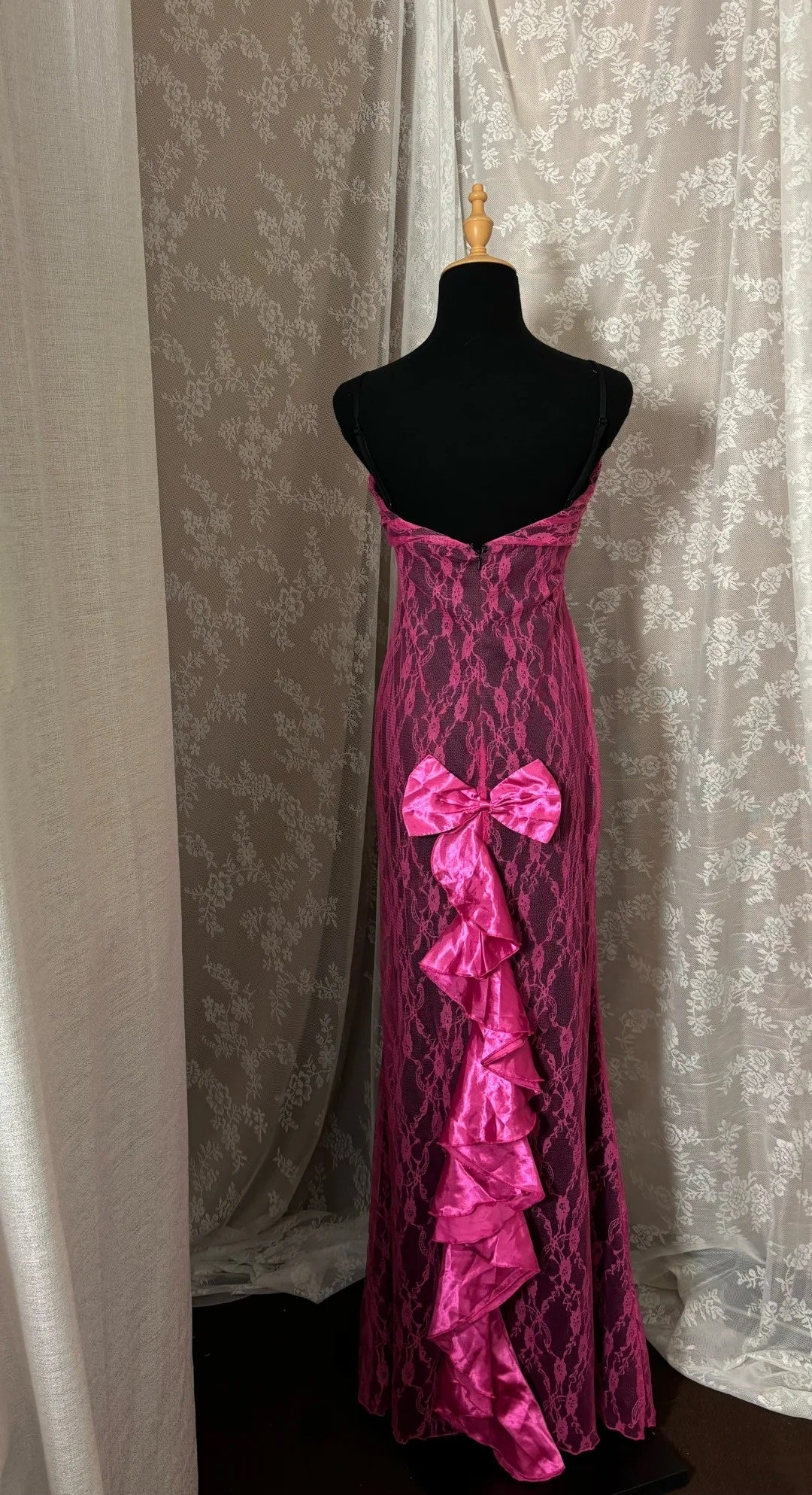 Chic Strapless Sheath Sweet 16th Dresses Lace Bow Prom Dress AP2981