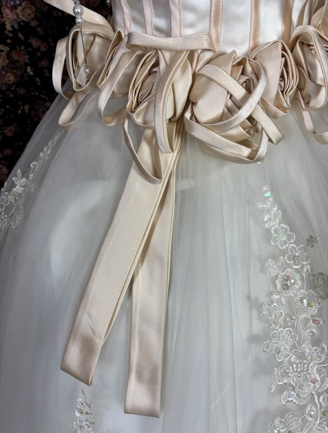 Glittering Strapless A-Line Sweet 16th Dresses Handmade Flowers Sequins Appliques Prom Dress AP3074