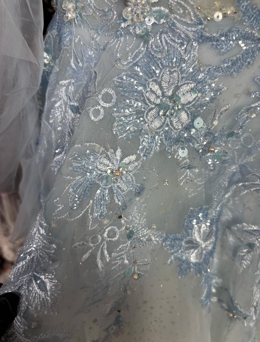 Maximalism Off-Shoulder A-Line Evening Gowns Long Sleeve Sequins Beads Embroidery Prom Dress AP3078