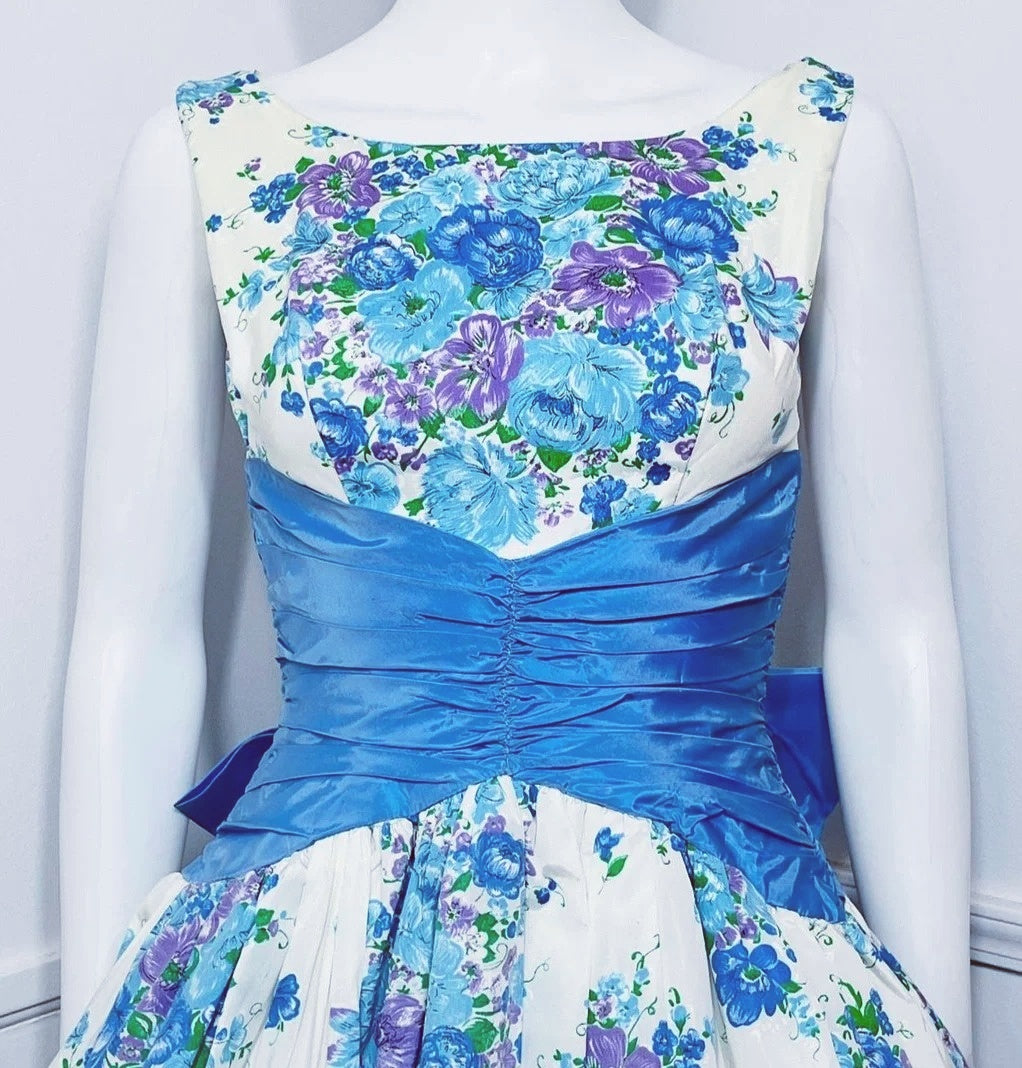 Floral Boat Neckline A-Line Birthday Gowns Bow Short Homecoming Dress AP3087