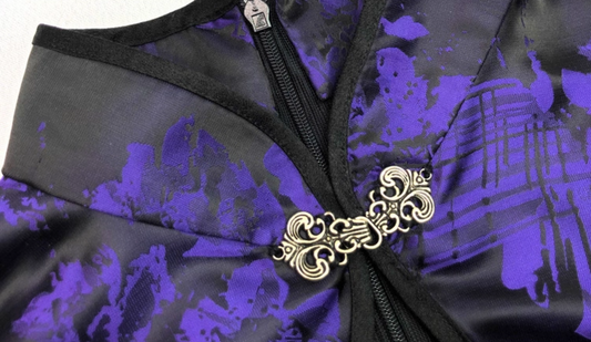 Oriental Style A-Line Mandarin Collar Birthday Dress Jacquard Tassel Homecoming Dress AP3218