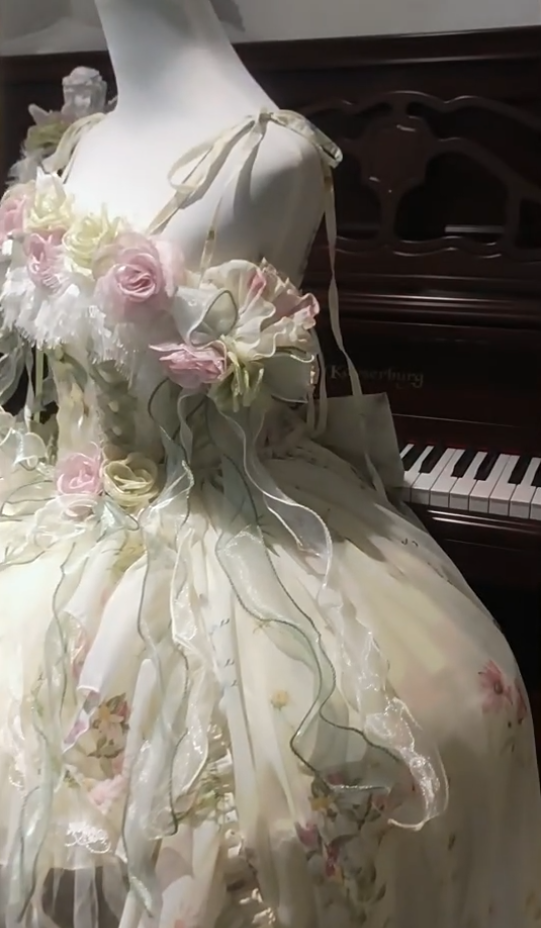 Glam A-Line Spaghetti Straps Tulle Birthday Dress Handmade Flowers Bows Homecoming Dress AP3264