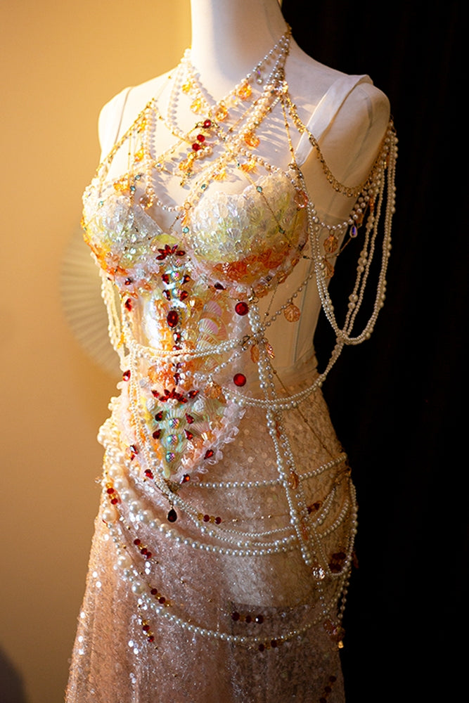 Sexy Spaghetti Strap Sheath Evening Dress Sequins Beading Crystals Prom Dress AP3278