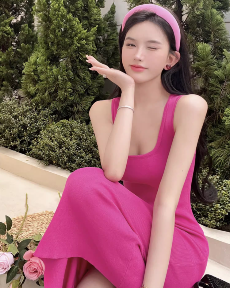 Splendid Sheath Spaghetti Straps Maxi Dress Casual Square Neck Getaways OOTD Long Dress AP3599