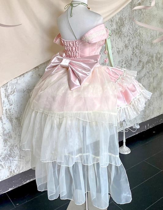 Fantastic Off Shoulder A-Line Birthday Gowns Lace Handmade Flowers Ribbon Bows Homecoming Dress AP3615