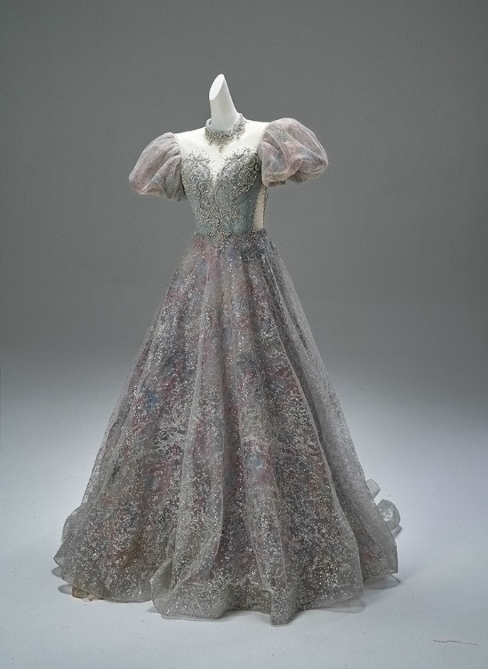 Wonderful A-Line Illusion Neck Sweet 16 Formal Dresses Bling Sequins Crystals Short Sleeve Prom Dress AP3873