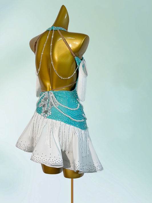 Lovely A-Line Halter Neck Birthday Dresses Vogue Sequins Tassel Beading Ruffles Homecoming Dress AP3936