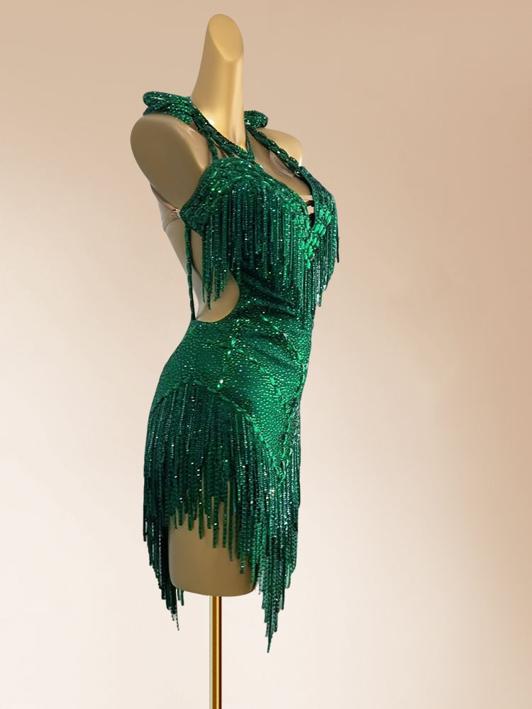 Amazing Sheath Halter Neck Backless Birthday Dresses Sparkly Sequins Tassel Crystals Homecoming Dress AP3942