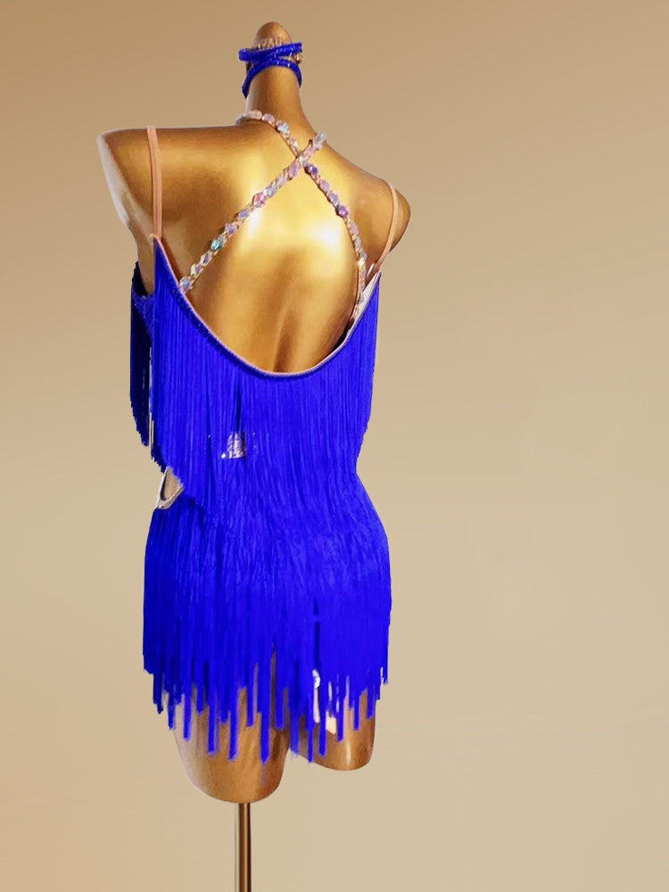 Minimalist Sheath Halter Neck Birthday Gowns Trendy Sequins Crystals Tassel Homecoming Dress AP3975