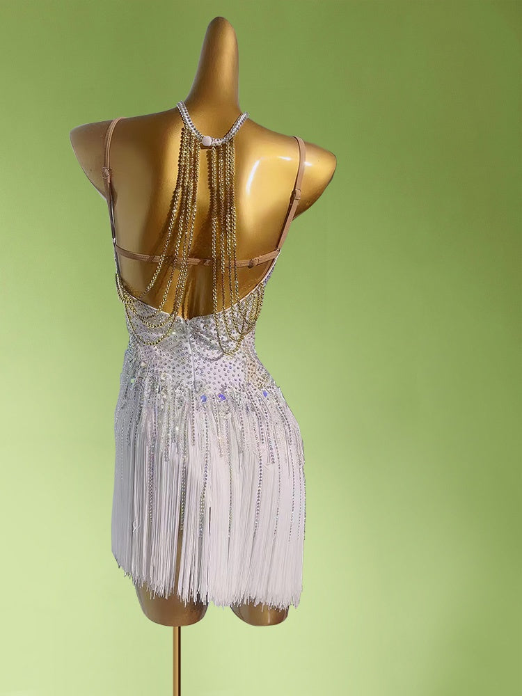 Sparkly Spaghetti Strap Sheath Birthday Gowns Romantic Sequins Beading Tassel Homecoming Dress AP3978