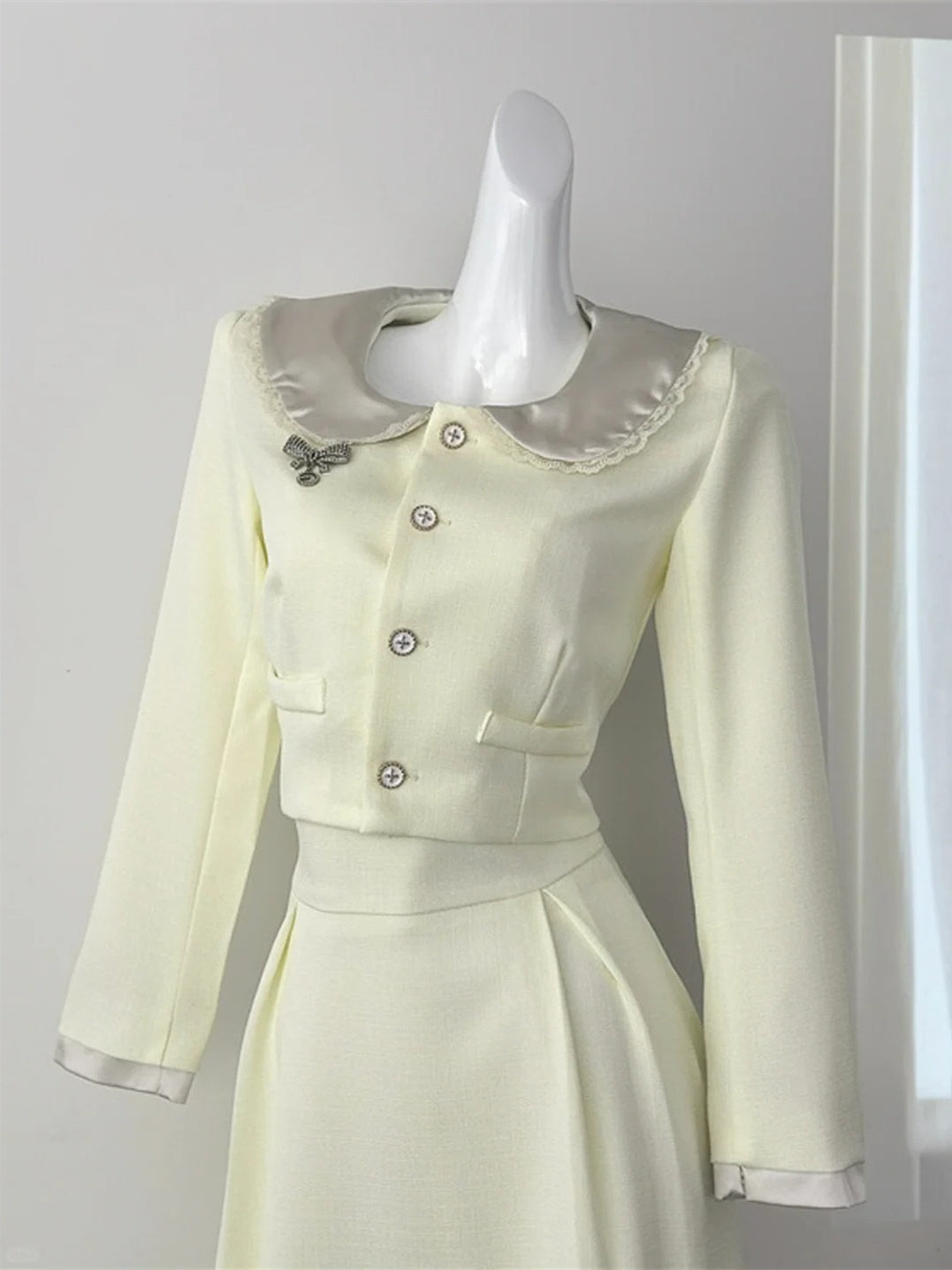 Wonderful 2-Piece Set Long Sleeve Maxi Dresses French Inspired Office Outfit Square Neck A-Line Long Dress AP4079