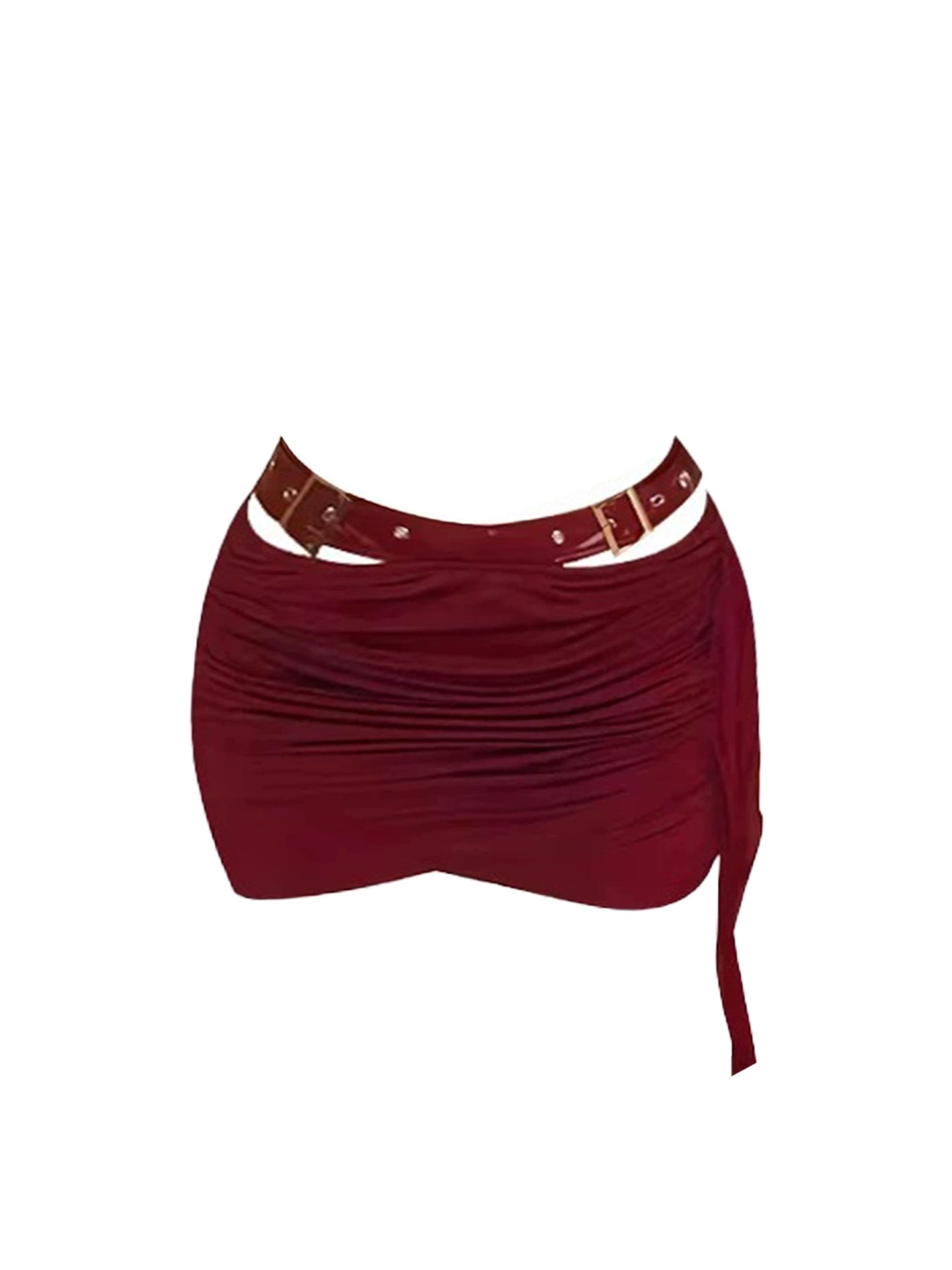 Modern Sheath 2-Piece Set Hot Girls Outfit Mini Skirt Alluring Strapless Cinched-Waist Red Short Dress AP4126