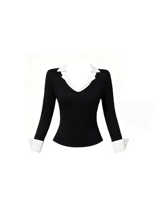 Amazing Long Sleeve 2-Piece Set V Neck Mini Skirt Y2K Style Cinched-Waist Plaid A-Line Short Dress AP4148