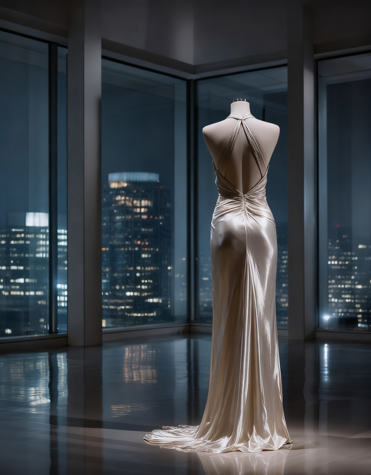 Enticing Halter Neck Sheath Evening Gowns Backless Ruched Prom Dress AP4221