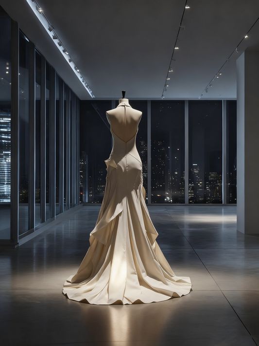 Romantic Mermaid Halter Neck Formal Dresses Ruffles Ruched Prom Dress AP4222